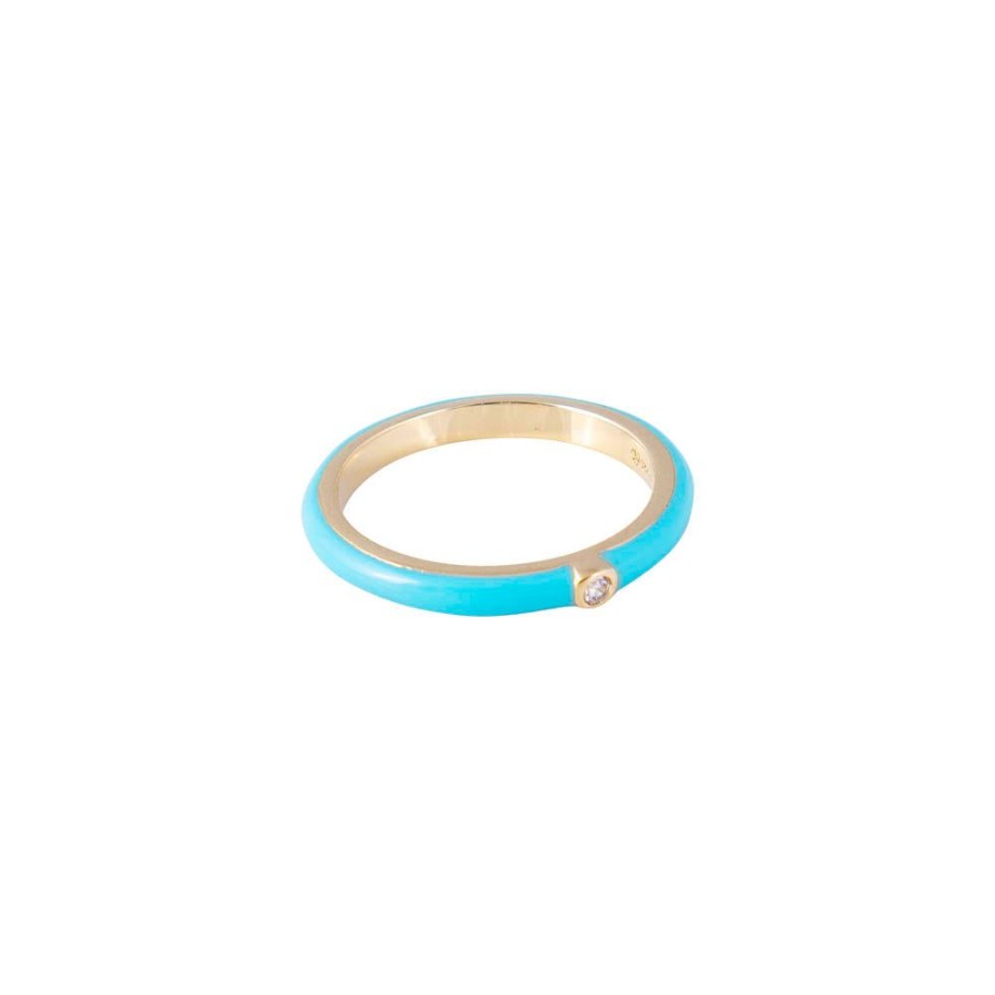 Jewelry FAIRLEY Crystal | Caribbean Enamel Stacker Ring