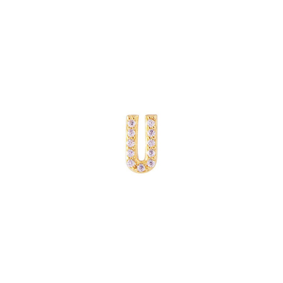 Jewelry FAIRLEY Letter Studs | Letter Pave Stud-U