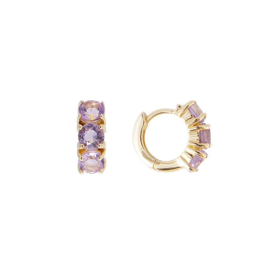 Jewelry FAIRLEY Huggies | Amethyst Huggies