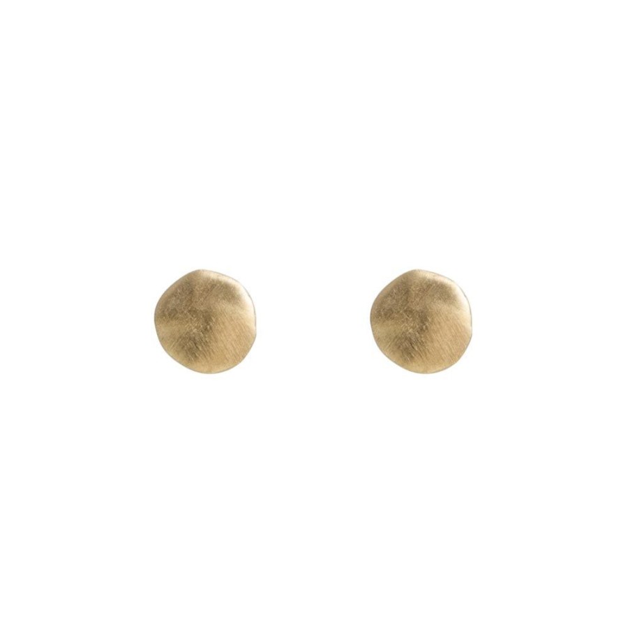 Jewelry FAIRLEY Silver & Gold | Disc Studs-Gold