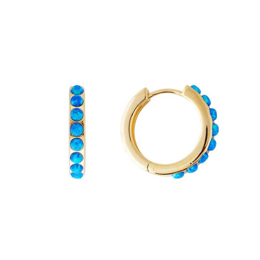 Jewelry FAIRLEY Crystal | Indigo Opal Crystal Midi Hoops