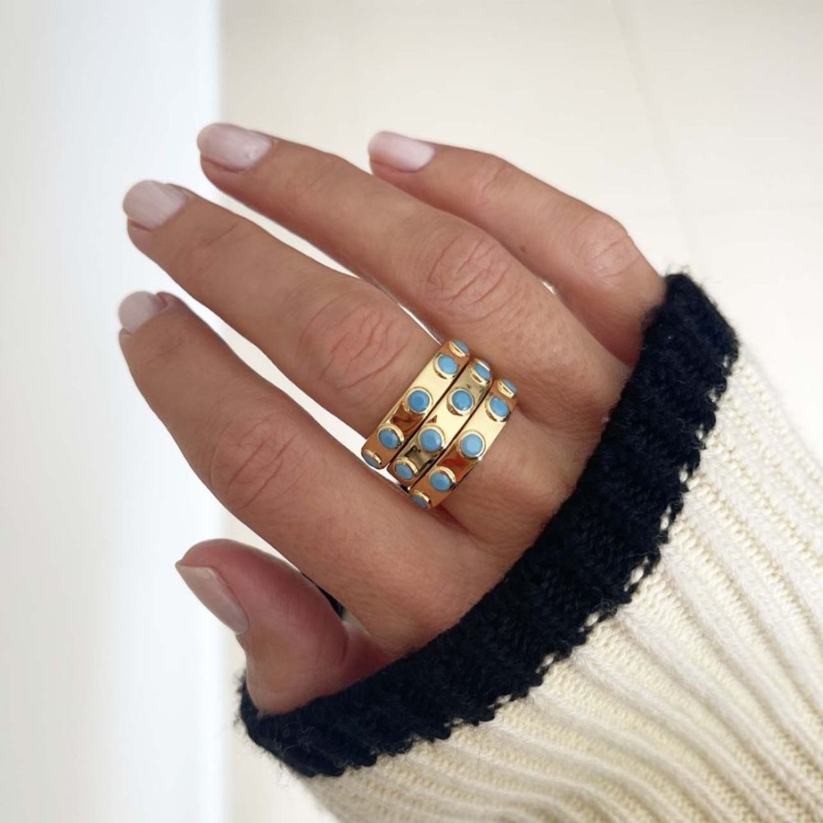 Jewelry FAIRLEY Crystal | Turquoise Crystal Ring