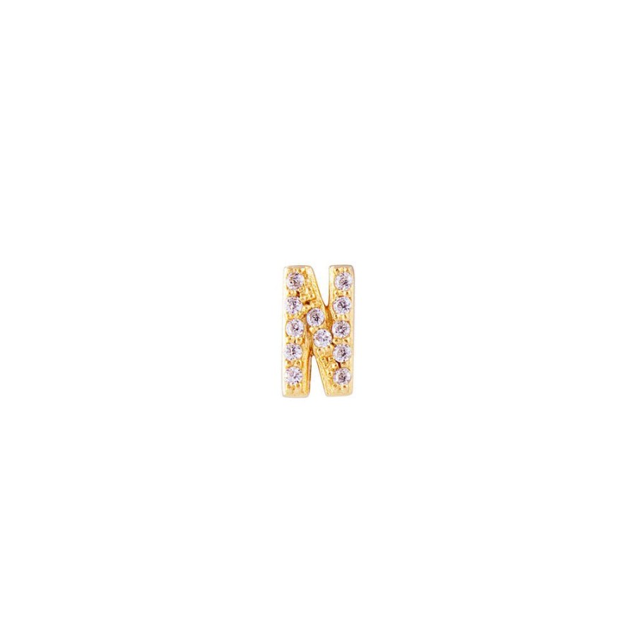 Jewelry FAIRLEY Crystal | Letter Pave Stud-N