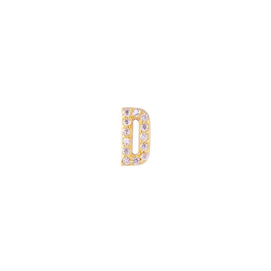 Jewelry FAIRLEY Crystal | Letter Pave Stud-D