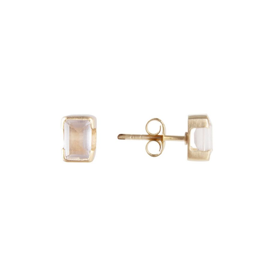 Jewelry FAIRLEY Birthstone Studs | October Birthstone Studs-Rose Quartz