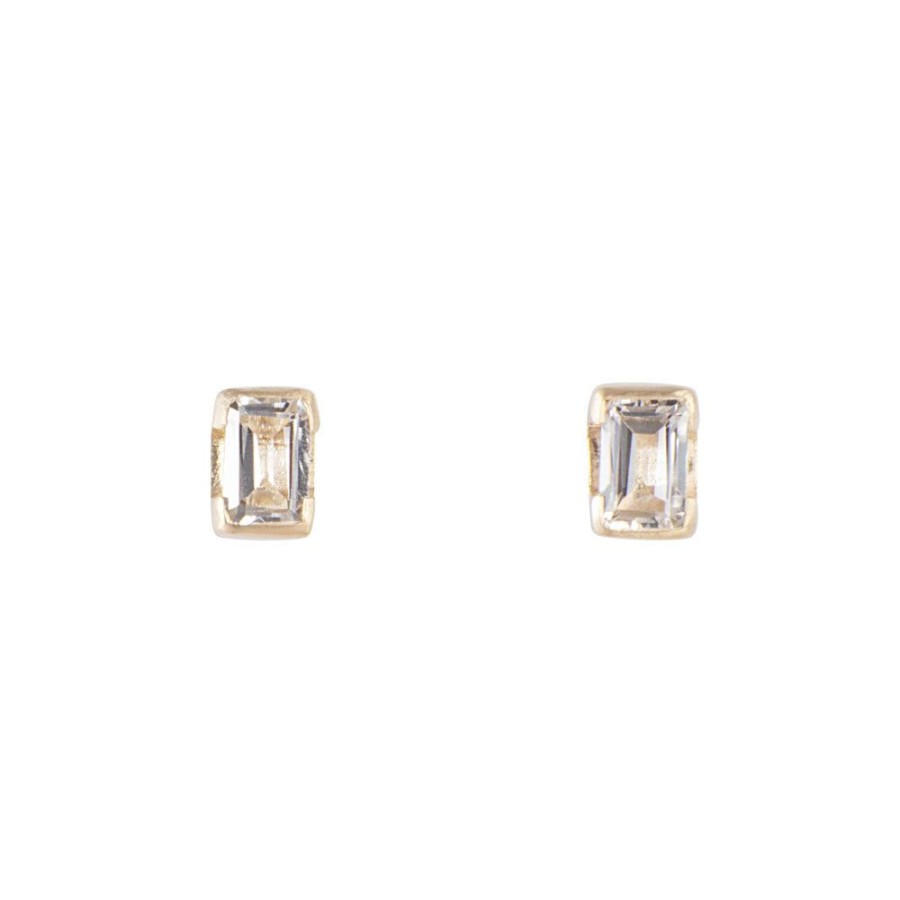 Jewelry FAIRLEY Birthstone Studs | April Birthstone Studs-White Topaz