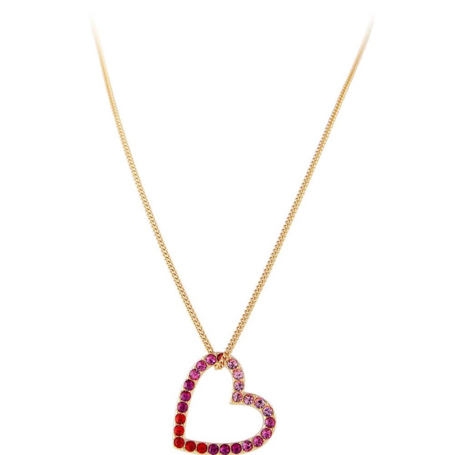 Jewelry FAIRLEY Crystal | Pink Ombre Heart Necklace