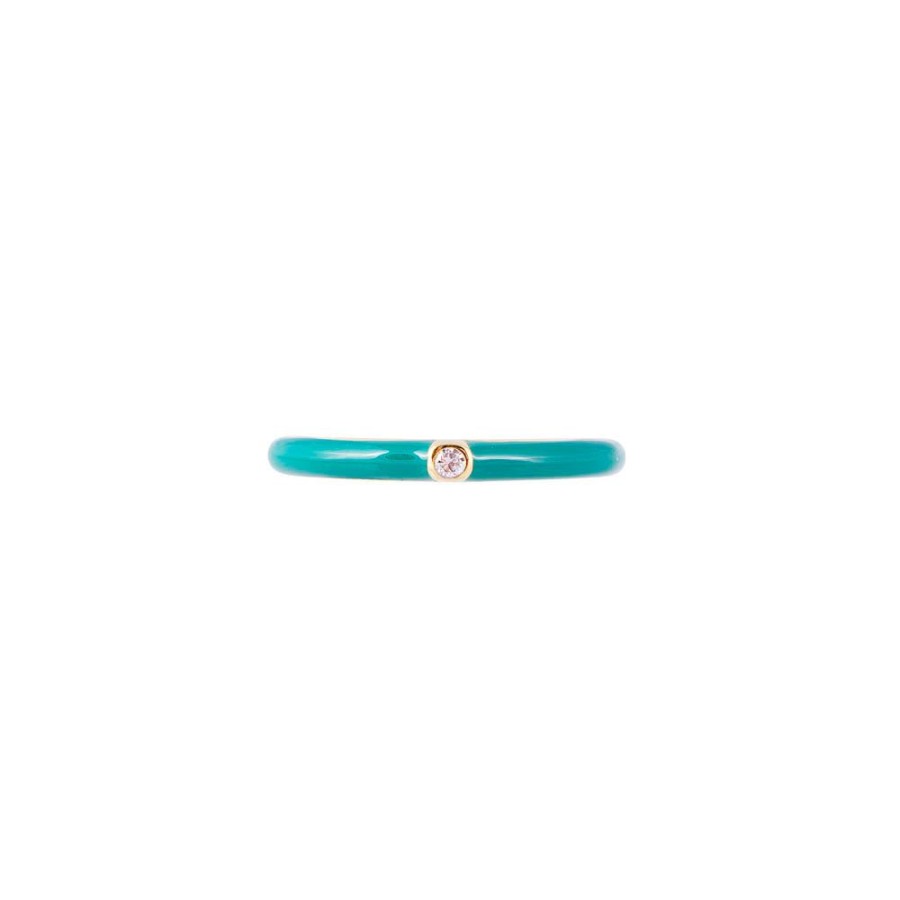 Jewelry FAIRLEY Crystal | Cactus Enamel Stacker Ring