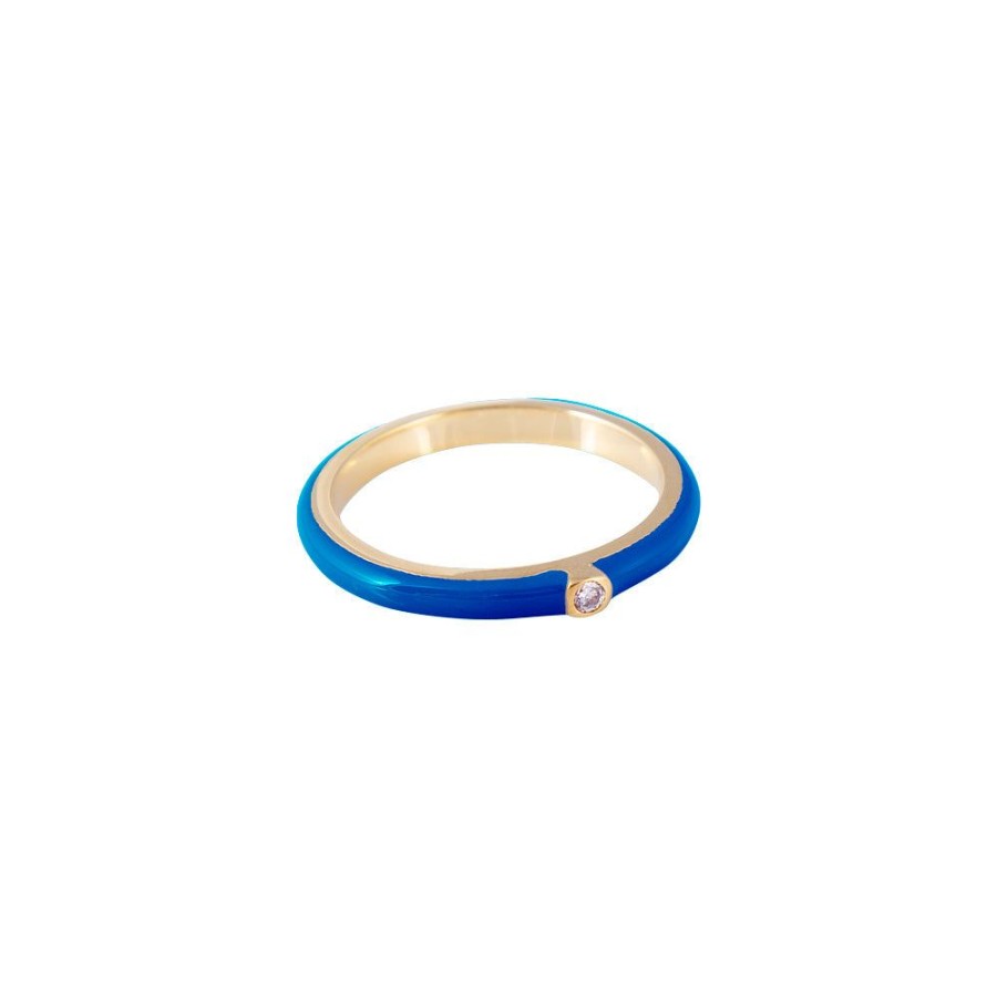 Jewelry FAIRLEY Crystal | Royal Enamel Stacker Ring