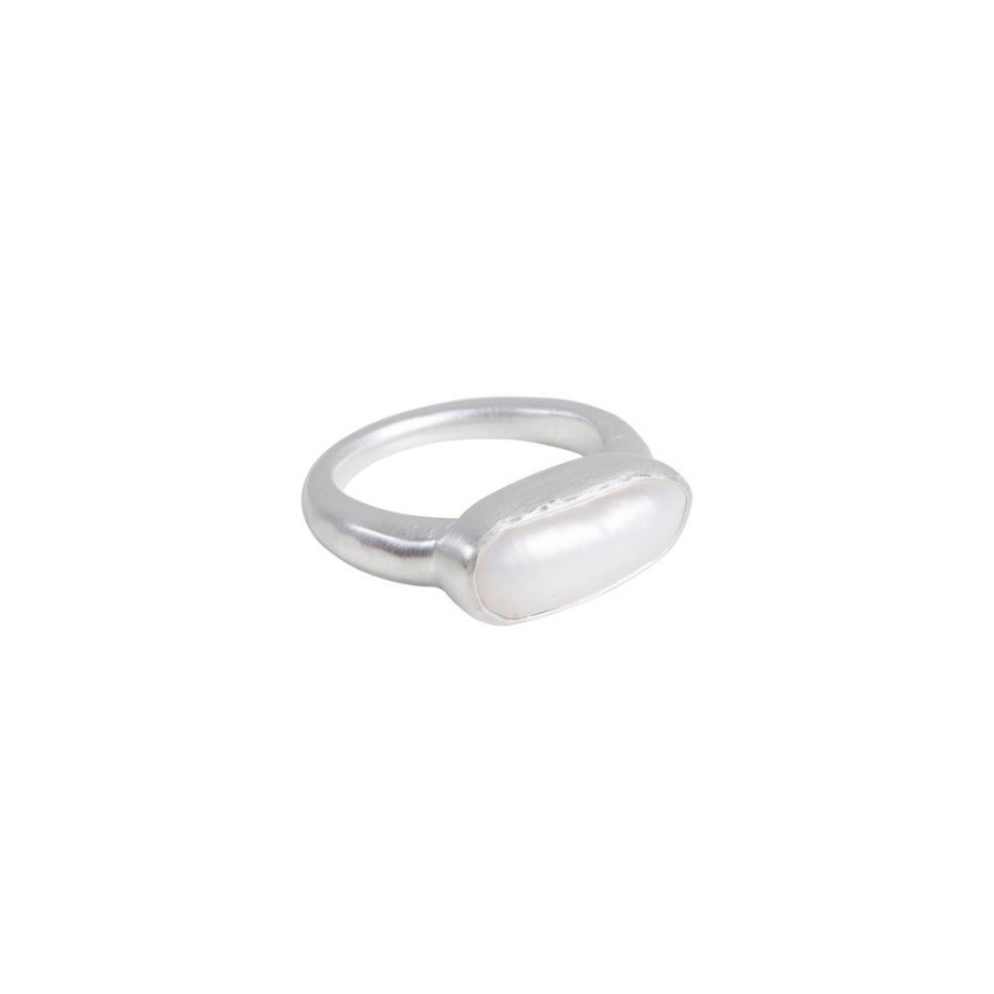 Jewelry FAIRLEY Pearl | Pearl Bar Ring-Silver