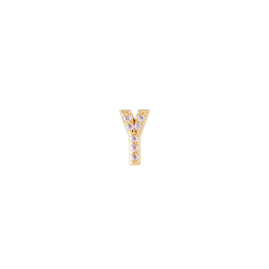 Jewelry FAIRLEY Crystal | Letter Pave Stud-Y