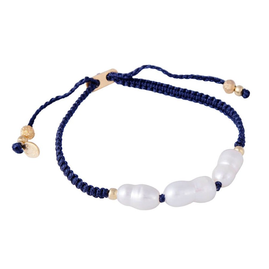 Jewelry FAIRLEY Pearl | Rice Pearl Rope Bracelet-Navy