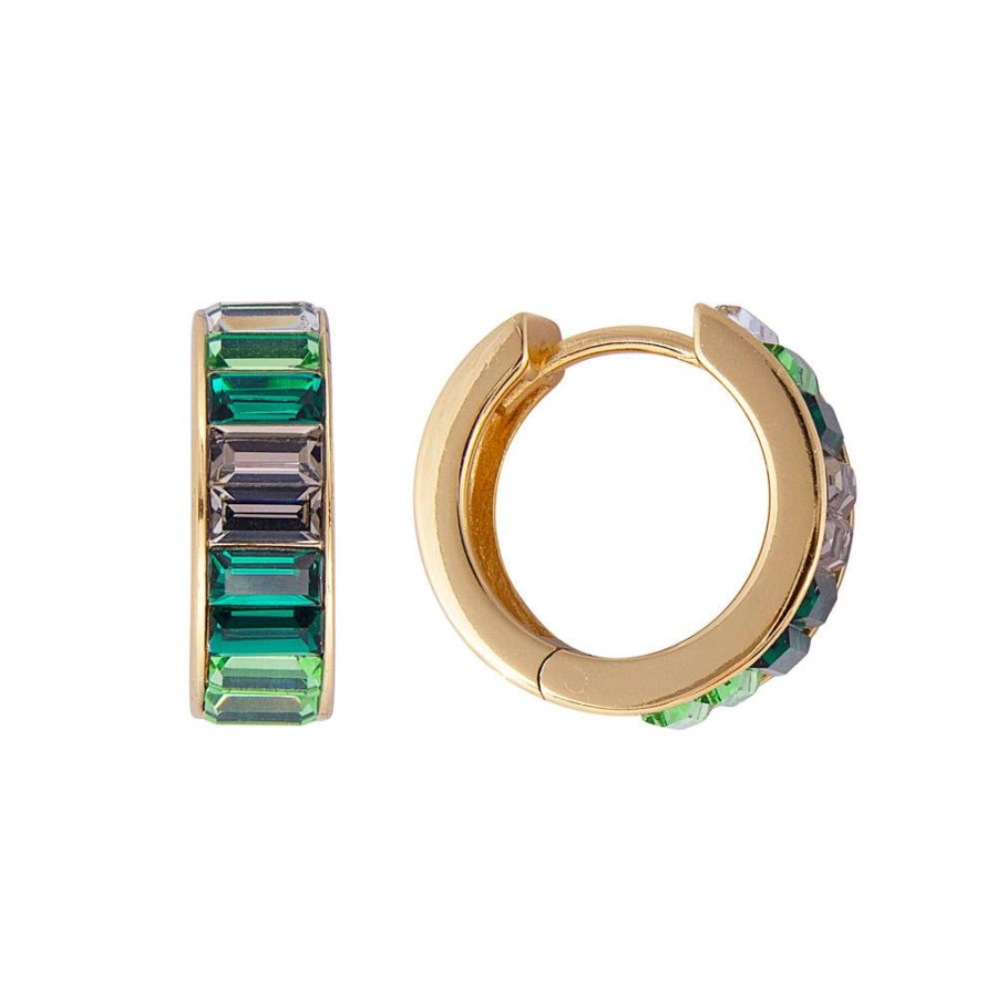 Jewelry FAIRLEY Huggies | Green Ombre Midi Hoops