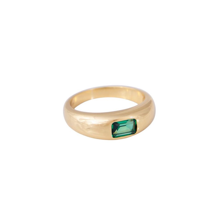 Jewelry FAIRLEY Crystal | Green Emerald Cut Ring