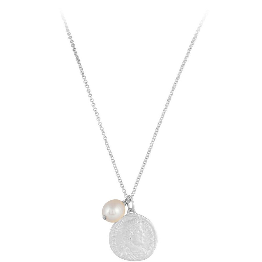 Jewelry FAIRLEY Pearl | Ancient Coin Pearl Necklace-Silver