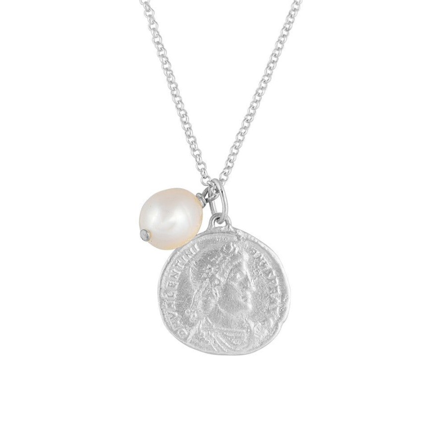 Jewelry FAIRLEY Pearl | Ancient Coin Pearl Necklace-Silver