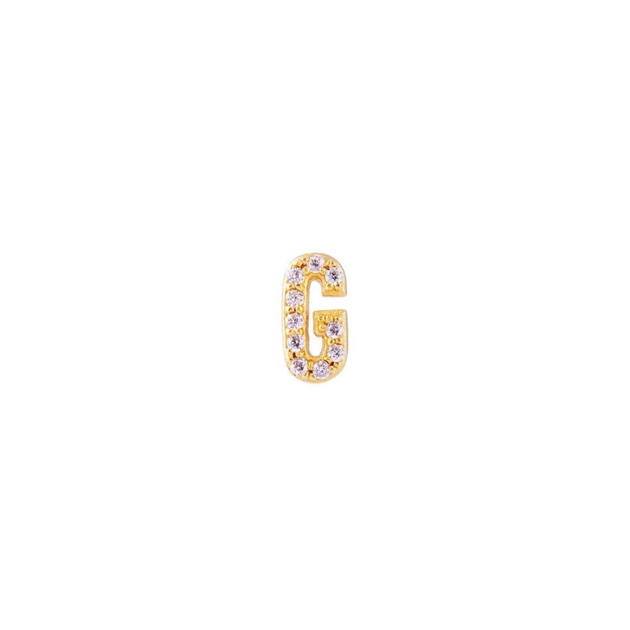 Jewelry FAIRLEY Crystal | Letter Pave Stud-G