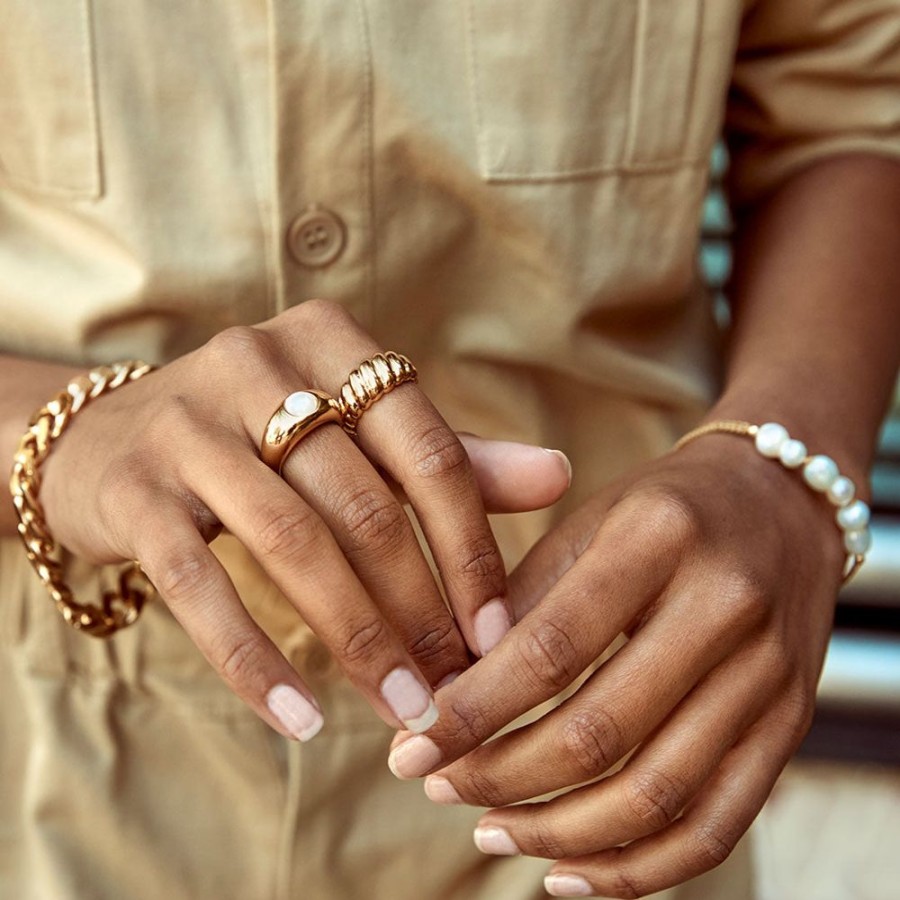 Jewelry FAIRLEY Pearl | Crystal Pearl Dome Ring