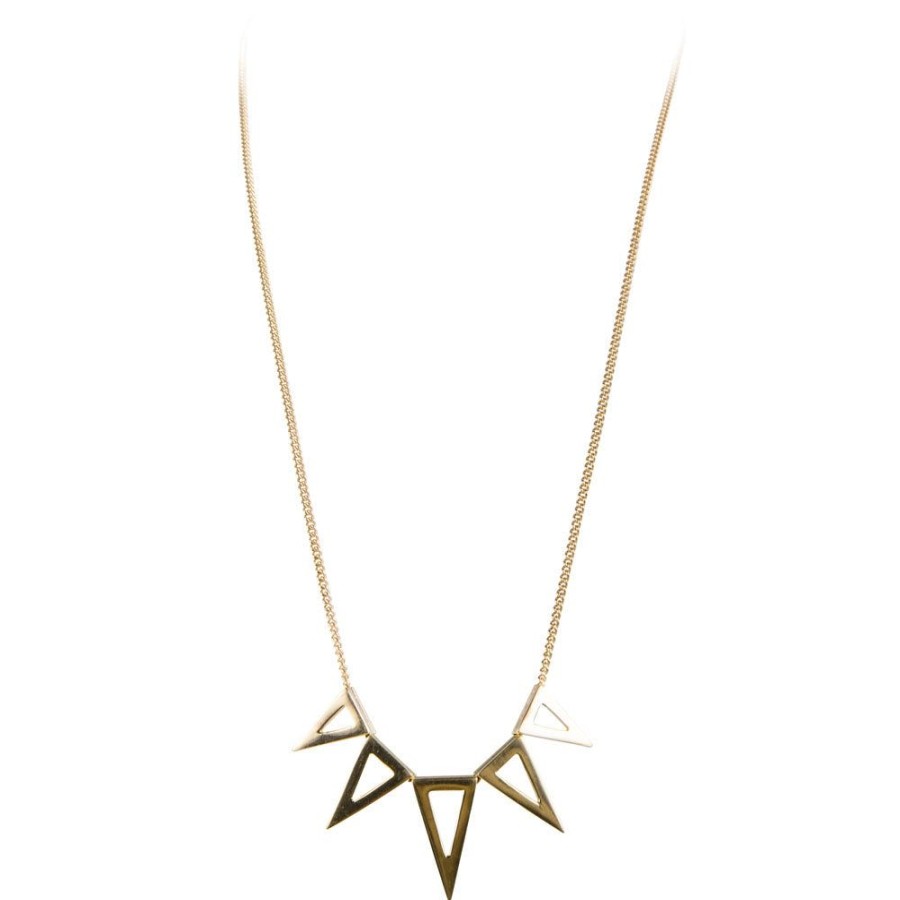 Jewelry FAIRLEY Silver & Gold | Triangle Pendant Necklace