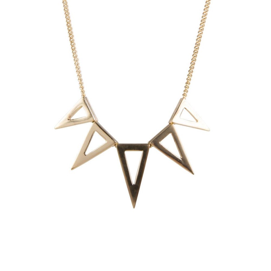 Jewelry FAIRLEY Silver & Gold | Triangle Pendant Necklace