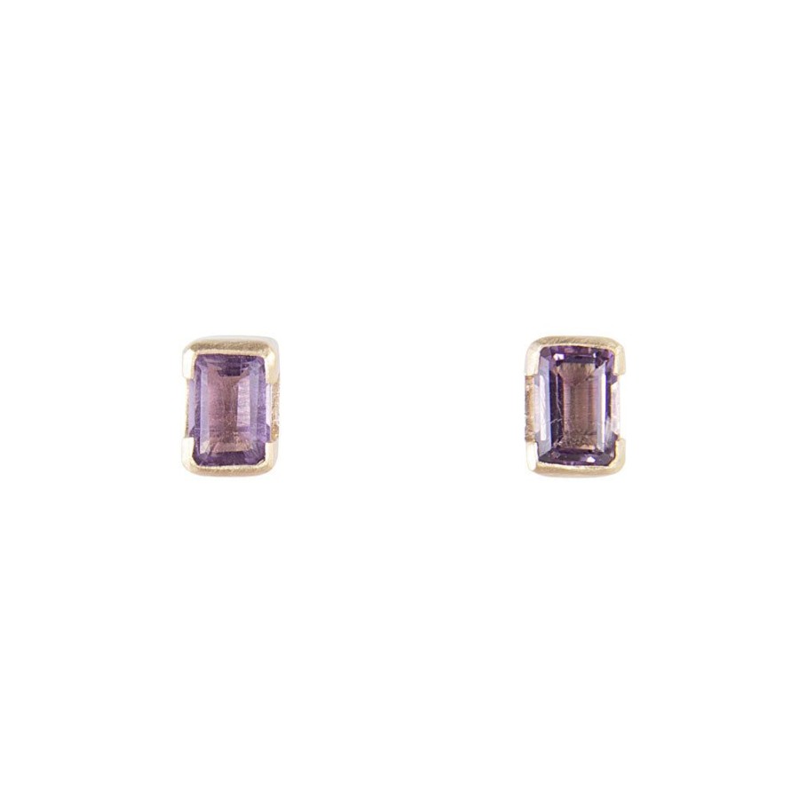 Jewelry FAIRLEY Gemstone | February Birthstone Studs-Amethyst