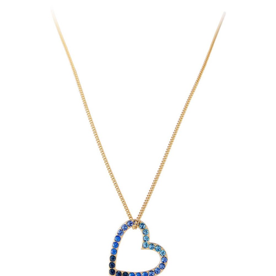 Jewelry FAIRLEY Crystal | Blue Ombre Heart Necklace