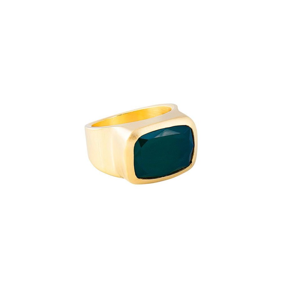 Jewelry FAIRLEY Gemstone | Green Agate Forest Ring