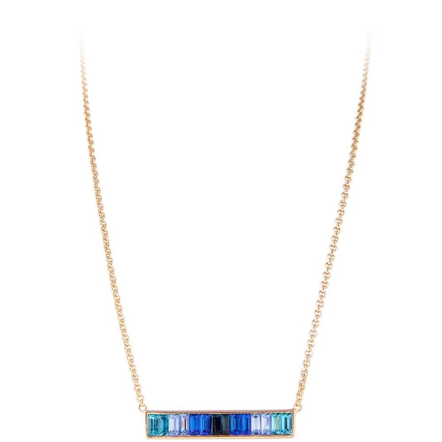 Jewelry FAIRLEY Crystal | Blue Ombre Bar Necklace