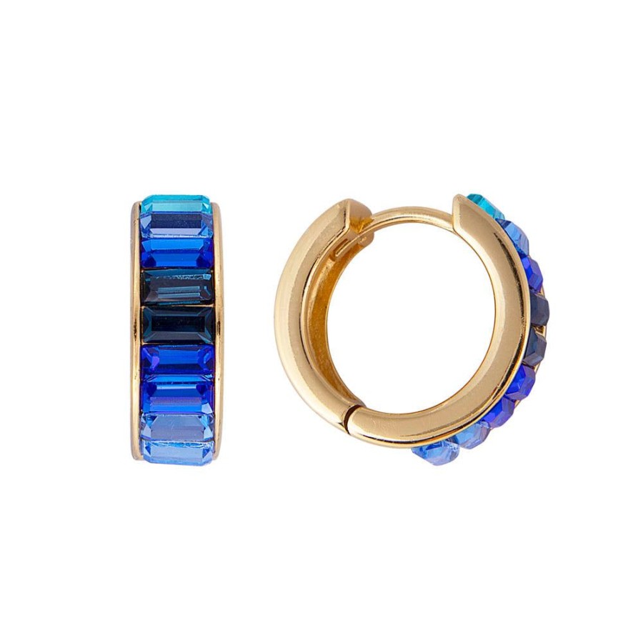 Jewelry FAIRLEY Huggies | Blue Ombre Midi Hoops