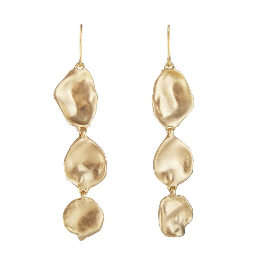 Jewelry FAIRLEY Silver & Gold | Golden Seashsell Drops