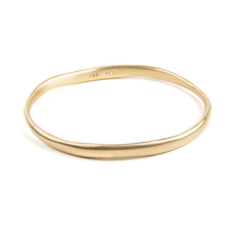 Jewelry FAIRLEY Silver & Gold | Brushed Bangle-Gold