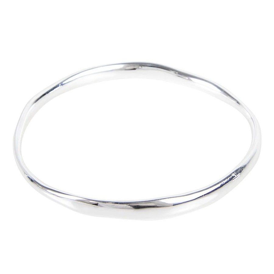 Jewelry FAIRLEY Silver & Gold | Polished Bangle-Silver