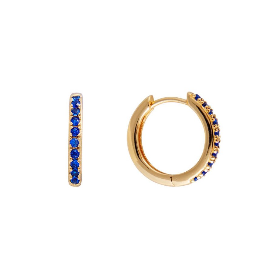 Jewelry FAIRLEY Huggies | Blue Pave Midi Hoops