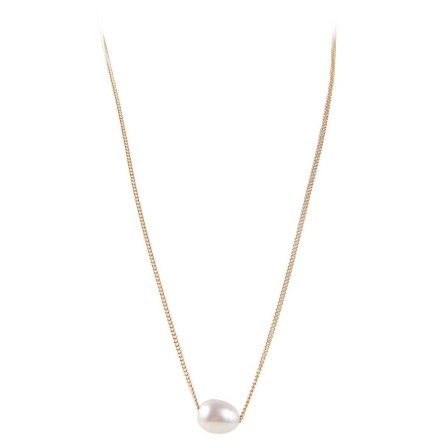 Jewelry FAIRLEY Pearl | Pearl Teardrop Necklace-Gold