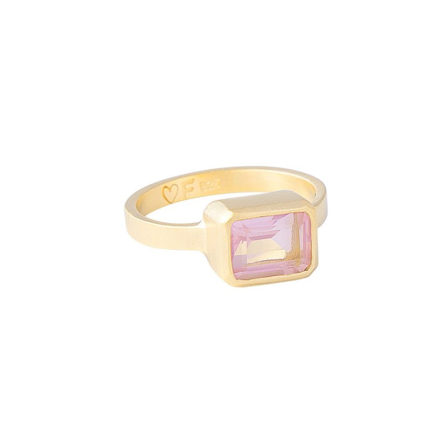 Jewelry FAIRLEY Gemstone | Rose Quartz Deco Ring