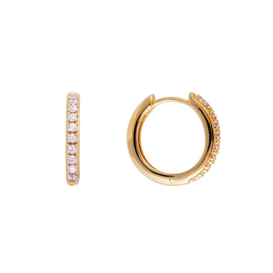 Jewelry FAIRLEY Crystal | White Pave Midi Hoops