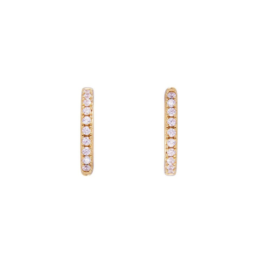 Jewelry FAIRLEY Crystal | White Pave Midi Hoops