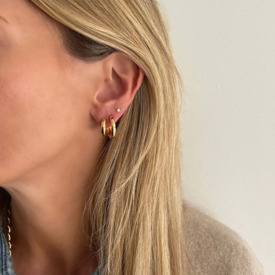 Jewelry FAIRLEY Silver & Gold | Chunky Midi Hoops