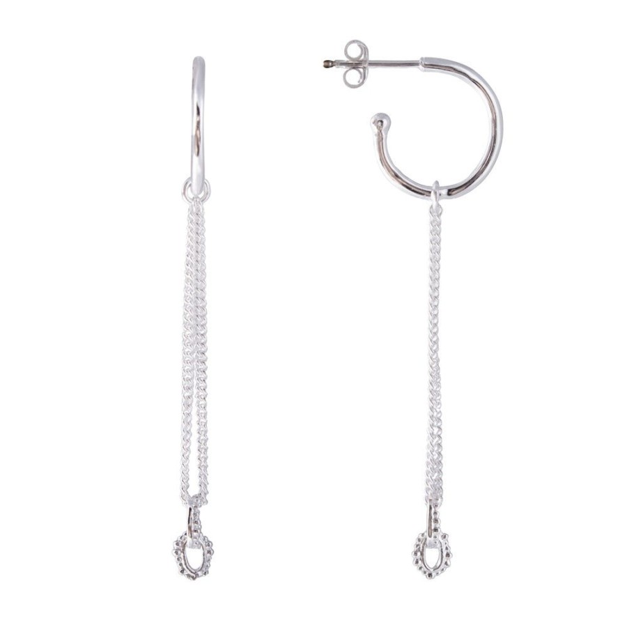 Jewelry FAIRLEY Silver & Gold | Granulation Link Drops-Silver