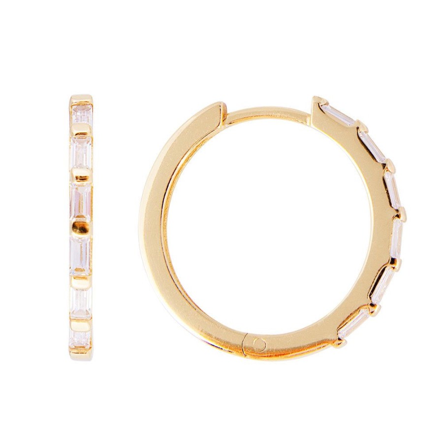 Jewelry FAIRLEY Crystal | Crystal Baguette Maxi Hoops